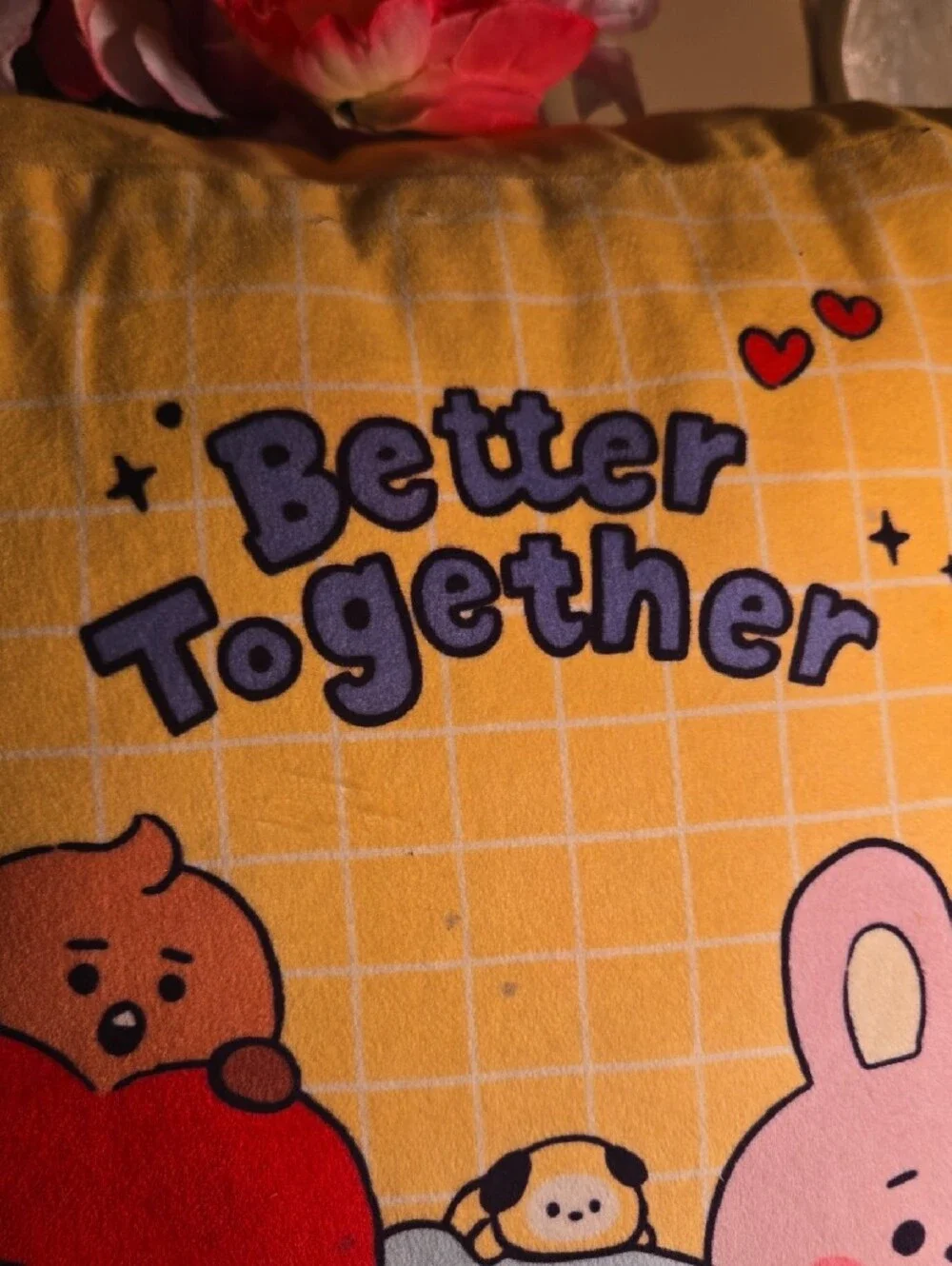 Better Together Yellow Character Accent Pillow by BT 21